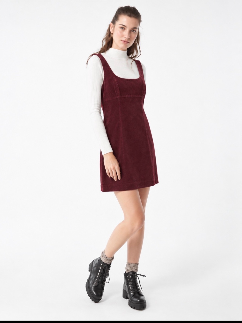Urban Outfitters UO Taylor Burgundy Velvet Mini Dress M